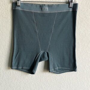 NWT Skims Cotton Rib Boxer Short Kyanite Teal Large